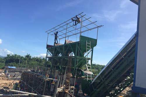 Haomei 60m3/h stationary concrete batching plant install in Manila