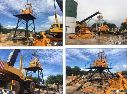 Haomei 50m3/h concrete batching plant under install in Surigao