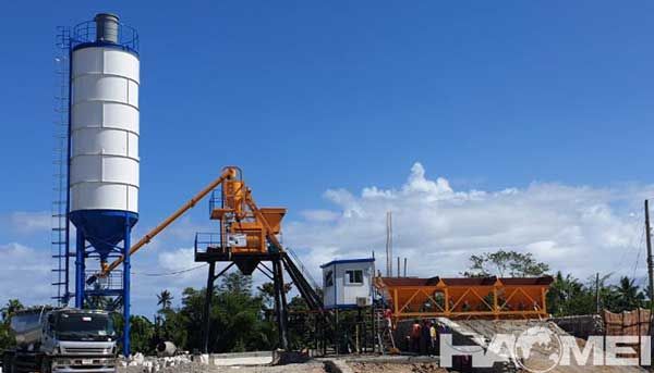 HAOMEI HZS50 concrete batching plant install and debug in the Philippines